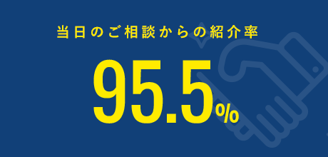 当日のご相談からの紹介率 95.5%